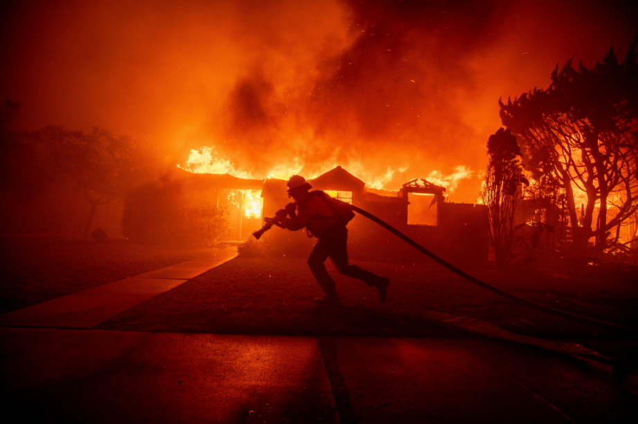 Wildland firefighters fighting Eaton Fire - WUI